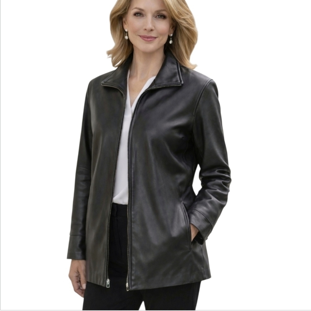 TIBOR Vintage Black Genuine Leather Jacket with Insulated Lining 90s Luxury S